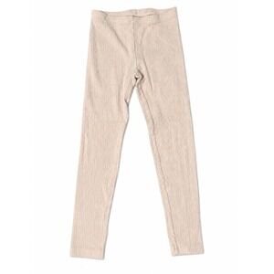 Tea Collection Kids Ribbed Leggings Oatmeal Beige Cotton Blend Size 8